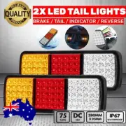 2x 75 LED Tail Lights Stop Indicator Reverse Lamp 12V Trailer Truck Ute Light AU