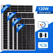 30W/60W/100W/120W 12V Mono Solar Panel Kit Home PV Power Caravan Charger Boat
