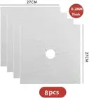 8-Pack Reusable Non-Stick Foil Gas Hob Range Stove Top Burner Protectors Line...