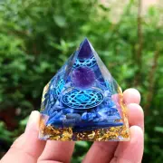 Handmade Orgone Pyramid Amethyst Malachite Crystal Healing Orgonite