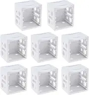 EMSea 8PCS Blind Brackets Plastic Profile Box Mounting Brackets Window Headrail Track End Holder Blind Accessories White 31x29x25mm