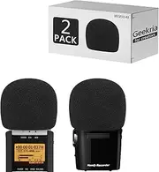 Geekria for Creators Foam Windscreen Compatible with ZOOM H2N, H4N Recorder, Mic Wind Cover, Sponge Filter, Portable Digital Recorder (Black / 2 Pack)