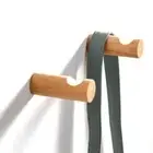 Wall Mounted Wood Coat Rack Beech Wood Clothes Rack Key Holder Purse