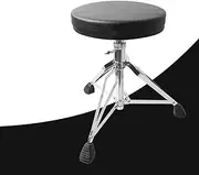 JUNMIN Saddle-Style Drum Drum Stool Rotating Round Electronic Drum for Playing Percussion Instruments. Adjustable Portable Drum Stool with Cushions. Stainless Steel Black Drum Holder for Children and