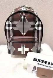 NEW Burberry Geometric Brown Backpack