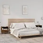 Bedroom Table Bedside Cabinets 2 pcs Smoked Oak Engineered Wood