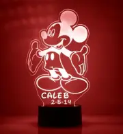 Mickey Mouse Personalized FREE LED Night Light Lamp with Remote Control Light