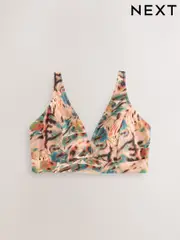 Teal/Pink Metallic Animal DD+ Plunge Triangle Bikini Top (AM6019) | $54