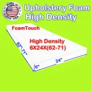 FoamTouch High Density Upholstery Foam Cushion 6" X 24" X (62-71)" Custom Cut