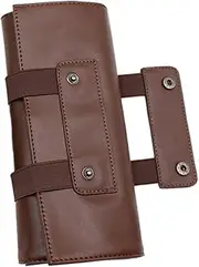 LOLIPPYY Pu Leather Scissor Holder Pouch for Hairdressers and Barbers Multi-functional Storage Bag for Scissors Combs and Hair Tools Simple Design Smooth Stitching Suitable for Salon Use