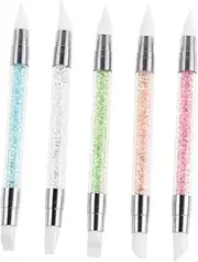 DRESSOOS 5pcs Drill Double Head Point Drill Silicone Pen for Nail Art Manicure Set