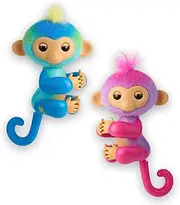 Fingerlings Interactive Baby Monkeys - Pack of 2 - Charli & Leo, 70+ Sounds & Reactions, Heart Lights Up, Reacts to Touch (Ages 5+)