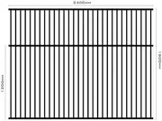 Aluminium Fence Pool Panel Flat TOP 2.4W x 1.8H (Black) 71mm Gap