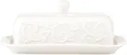 Lenox Opal Innocence Carved Butter Dish, White -