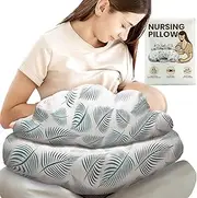 PILLANI Nursing Pillow for Breastfeeding, Breast Feeding Must Haves, Baby Pillow, Breast Feeding Pillow for Mom & Baby, Removable Cotton Cover, Adjustable Waist Strap, Breastfeeding Essentials Newborn