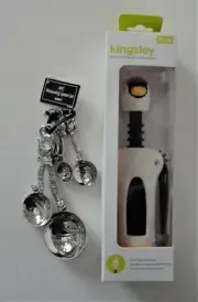 2 New True Kingsley Penguin Corkscrew & 4 Pc Ganz Metal Owl Measuring Spoon Set