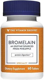 The Vitamin Shoppe Bromelain 500MG 2,000 GDU, Supports Protein Digestion Absorption, Enzyme Sourced from Pineapples (60 Capsules)
