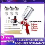 3 Nozzle HVLP Air Spray Gun Kit Auto Paint Car Primer Detail Basecoat Clearcoat