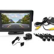 Elinz 4.3" Monitor CMOS 170 Degrees Car Reversing Camera 600TVL 4 Ultrasonic Parking Sensors