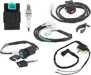 Windance Motorcycle Ignition Wire Harness Set，Wiring Loom Harness Engine Stop Switch Ignition Coil Cdi Box Spark Plug Rebuild Kit for Kick Start/Dirt Pit Bike ATV / 50CC 70CC 90CC 110cc - 160cc