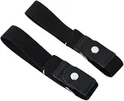 [Yenblow] 2 Pack Side Loop No Buckle Elastic Belt for Women & Men, Adjustable Invisible Waist Belt System with Dual Loop Design for Jeans & Pants, Fits 1.4" Innovative Belt Loops Universal Size Black