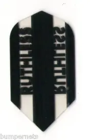New RUTHLESS BLACK STRIPE SLIM Darts Flights 3 Set of 3 Steel or Soft Tip