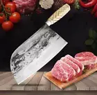 Butcher Knife Kitchen Meat Cleaver Chef Slicing Chop Stainless Steel Wood Handle