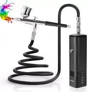 YF youfu Cordless Airbrush Kit with Compressor 32PSI Handheld Mini Air Brush