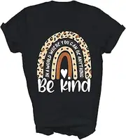 [Generic] Be Kind Boho Leopard Rainbow Kindness Inspirational Unisex Shirt Women Men