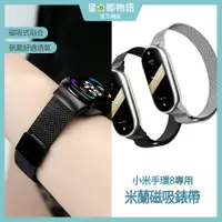 在飛比找蝦皮購物優惠-台灣現貨 米蘭尼斯金屬磁吸替換手腕錶帶 for 小米手環8 