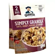 Quaker, Simply Granola, Oats, Honey, Raisins & Almonds 34.5 oz, 2-Count