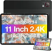 DOOGEE T30S Android Tablet,11 Inch 2.4K Android 14 with 16GB+256GB 1TB Expand,2024 Octa-Core Gaming Tablet with 8580mAh Large Battery,13MP+8MP, BT5.0,5G WiFi,Widevine L1,GPS,OTG,Black