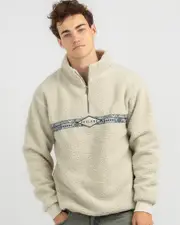 [Skylark] Skylark Men's Portion Quarter Zip Crew Sweatshirt in Off White Size Small S Off White