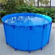Canvas Fish Pond, Above Ground Pond, Collapsible Rain Barrel, Portable Water Storage Tank, PVC Fish Farming for Store Up Water Irrigation(1.5x0.8m)
