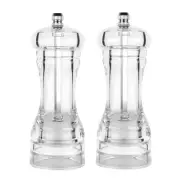 Clear Acrylic Salt and Pepper Grinder Set, Manual Pepper Mill and Salt Shaker...