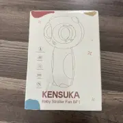 KENSUKA Baby Stroller Fan with Aromatherapy 360° Adjustable Detachable Blue/d