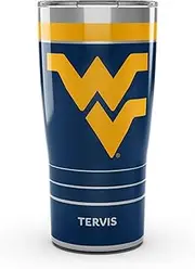 Tervis Traveler West Virginia Mountaineers - MVP Triple Walled Insulated Tumbler Travel Cup Keeps Drinks Cold & Hot, 20oz, Stainless Steel