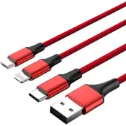 3-IN-1 USB CABLE TYPE-C 8-PIN MICRO-USB CHARGING WIRE POWER CORD for PHONES