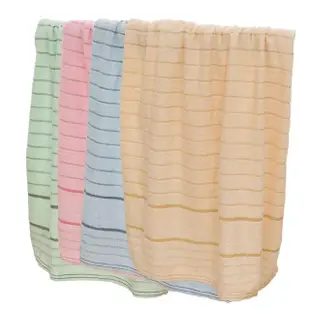 方格牌緞檔色紗浴巾-70x140cm-2條入(浴巾)