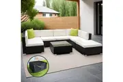 Gardeon 8-Piece Outdoor Sofa Set Wicker Couch Lounge Setting Cover