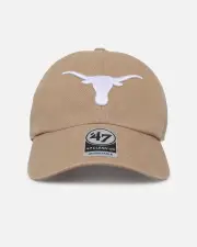 [47 Brand] 47 Brand Texas Longhorns 47 Clean Up Strapback Khaki/white - Size ONE ONE Khaki/White