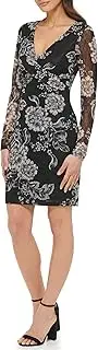 [GUESS] Women's Screen Printed Lace V-Neck Dress