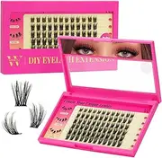 Lash Clusters 72Pcs Cluster Lashes D Curl Cluster Eyelash Extensions Mix10-16mm Individual Eyelashes Clusters Wispy DIY Eyelash Extension Thin Band For Makeup at Home by W(Baby,D-Mix10-16mm）