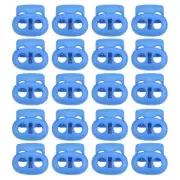 0.8x0.9" Cord Locks, 30 Pack Double Hole Spring End Toggle Stopper, Sky Blue