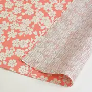 Musubi 48 Fuku Blossom & Wave Coral Furoshiki Wrapping Cloth
