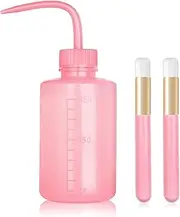 3 PCS Lash Shampoo Brush Sets With 1pcs 250 ML Plastic Satety Lash Tatoo Wash Bottles 2PCS Nose Blackhead Facial Cleaning Brush for Eyelash Extension Supplies (pink)