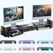 Computer Dual Monitor Stand Riser For Desk, Desk Organizers And Accessories W...