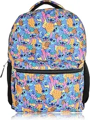 [Disney] Classic Allover Bookbag Backpack - Mickey Minnie Mouse Lilo and Stitch Tinker bell Allover School Bag for Kids, Adults