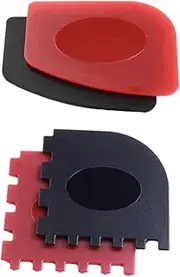 Abaodam 4Pcs Cast Pan Scrapers Durable Cleaning Tools for Cookware Heat Resistant Plastic Kitchen Scraper for Grills Pans Black Red