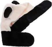 [WRITWAA] Winter Warm Hat Plush Panda Beanie for Women Girls Soft and Cozy Hat for Cold Weather